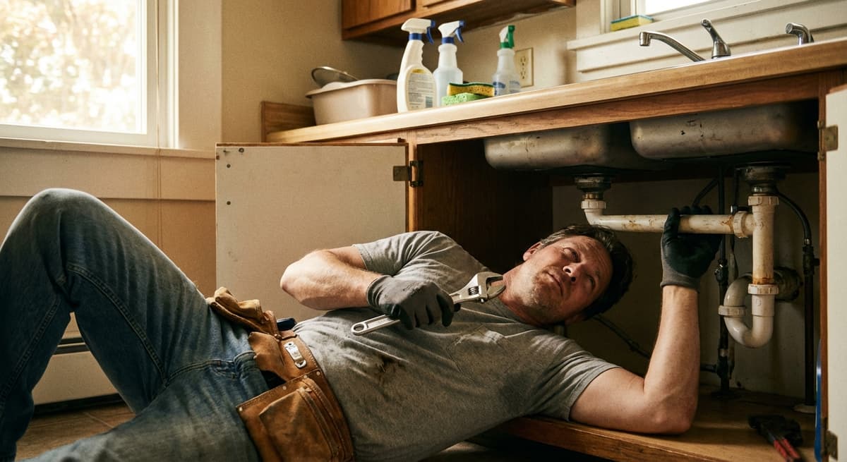 Licensed plumber installing a water heater