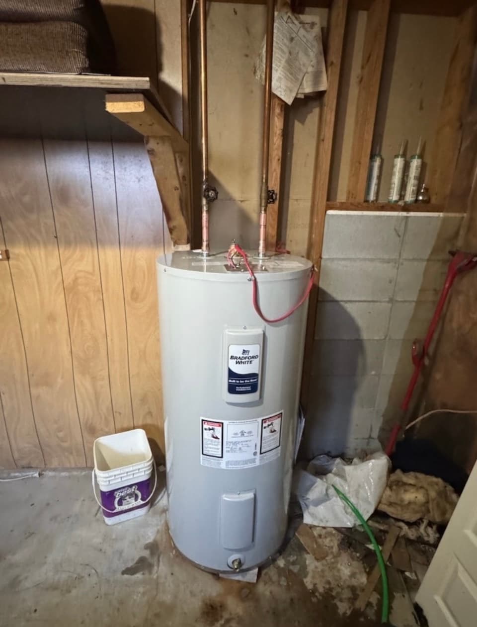 Bradford White water heater installation
